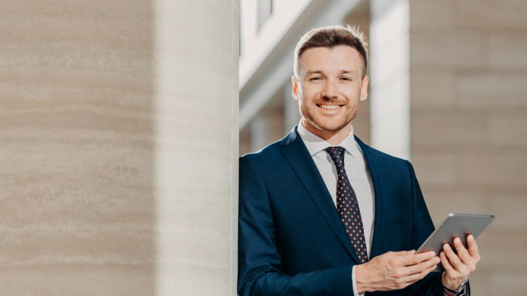 man with his tablet pc